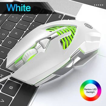 

PC Silent 6 Button For Computer Multicolored Backlit Home Office Wired Gaming Mouse USB Optical 4 DPI Accessory Lightweight