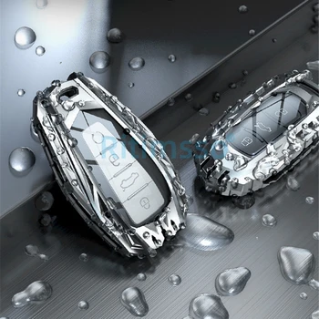 Set di supporti per coperture per portachiavi per auto in lega di zinco per Geely Coolray X6 Emgrand Global Hawk GX7 accessori remoti - Set di supporti per coperture per portachiavi per auto in lega di zinco per Geely