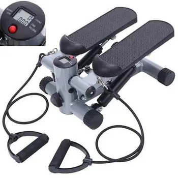 

Aerobic Step Fitness Air Stair Climber Stepper Exercise Machine Equipment Silver