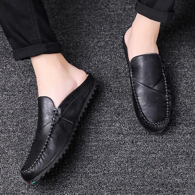 mocasines con espalda descubierta para hombre, zapatos informales sin cordones para caminar, zapatillas de diseñador, cómodas y suaves, 2021| Zapatos informales de hombre| - AliExpress