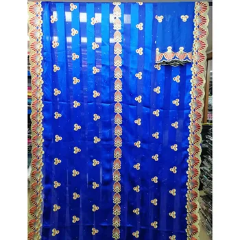 

Beautiful new arrival 5 yards silk Cotton fabric and 2 yards French Net Lace HLS93 Free shipping Swiss Voile Lace Fabric