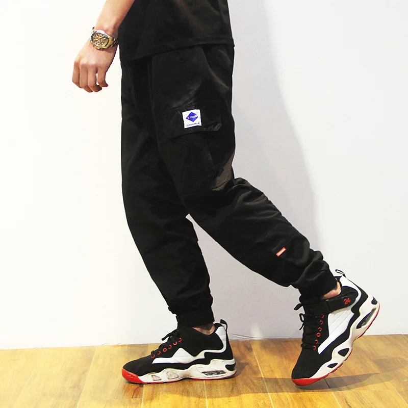 Günstig Herbst Cargo Hosen Männer Armee Grün Schwarz Herren Harem Jogger Mit Vielen Taschen Übergroßen 6XL 7XL 8XL Jugendliche Sport Mann hosen