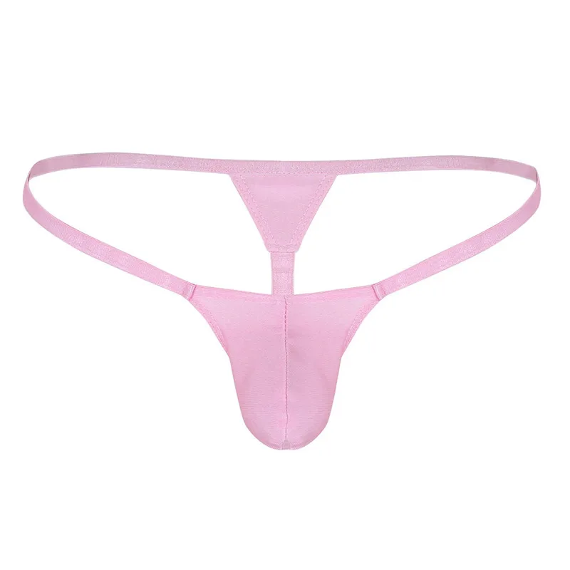 Pink Мужское нижнее белье SISSY, низкая посадка, открытая спина, с выпуклой сумкой, эластичные мини бикини, трусы, стринги, нижнее белье для мужчин, сексуальные трусы для геев - Цвет: Pink