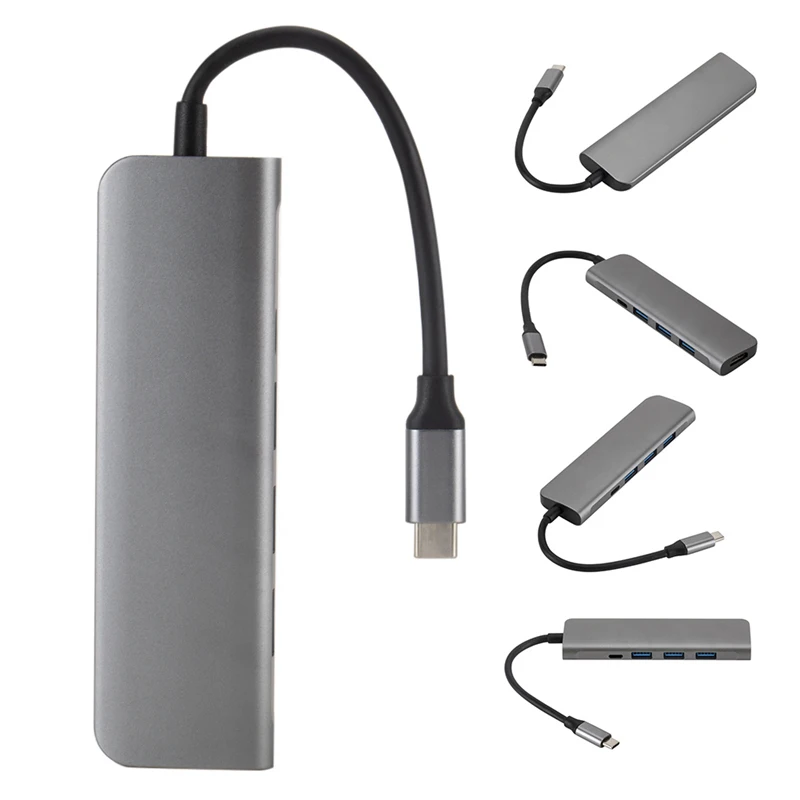 Type-c к USB 3,0+ HDMI 4K+ PD блок питания пять в одном HD концентратор адаптер карта HDMI конвертер type-C док-станция для MacBook samsung