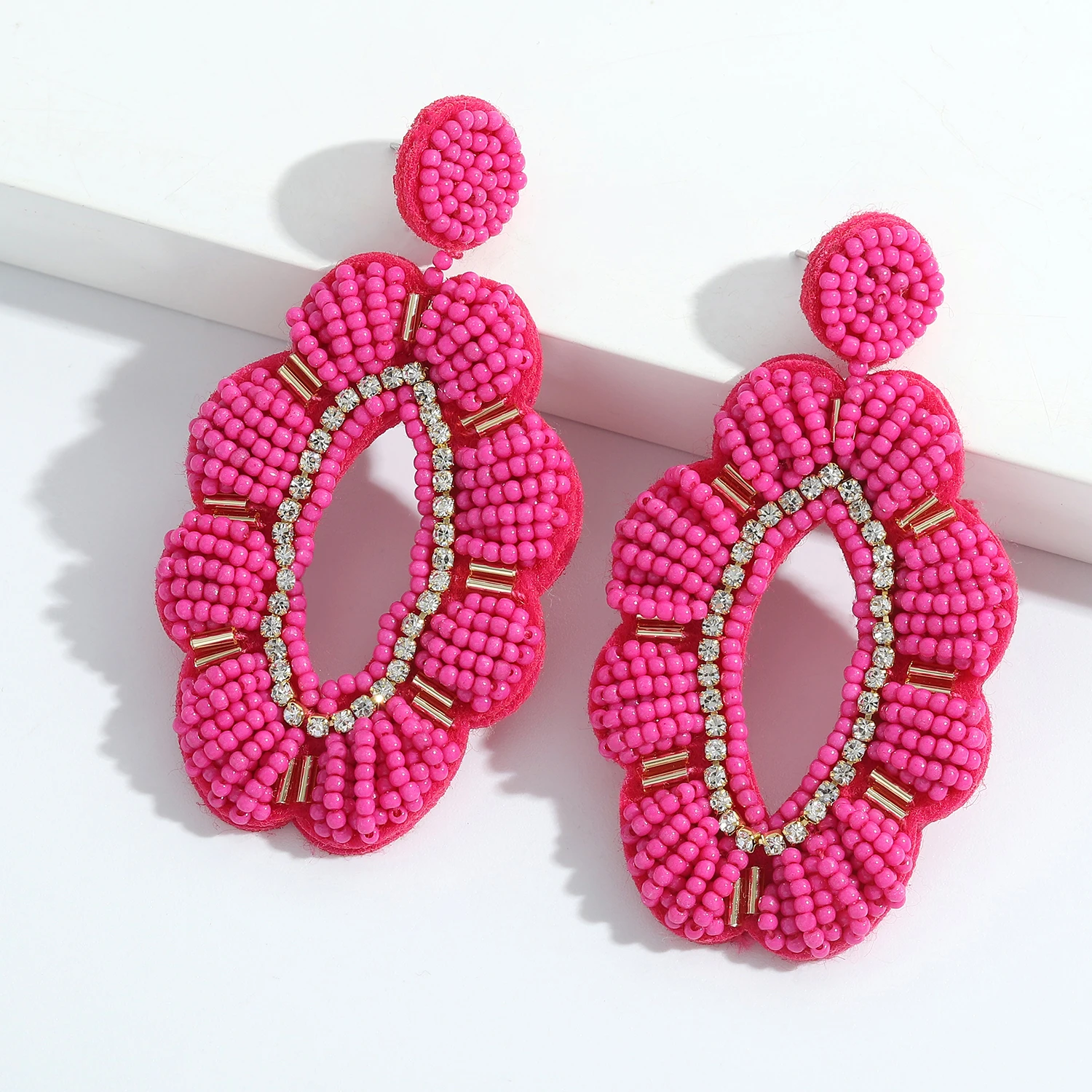 Dvacaman New Bohemia Colorful Beaded Flower Statement Drop Earrings For  Women Ethnic Handmade Seed Beads Dangle Earrings Jewelry - Dangle Earrings  - AliExpress