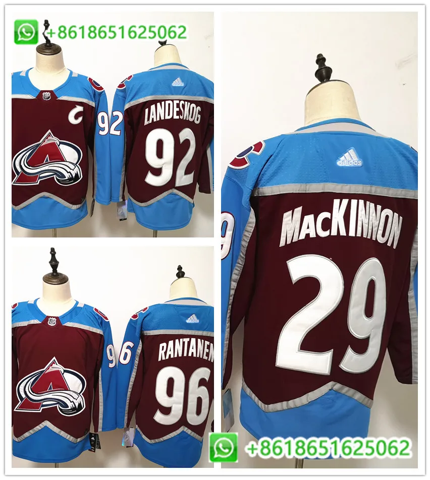 Сшитая мужская хоккейная Джерси Colorado Nathan MacKinnon Mikko Rantanen