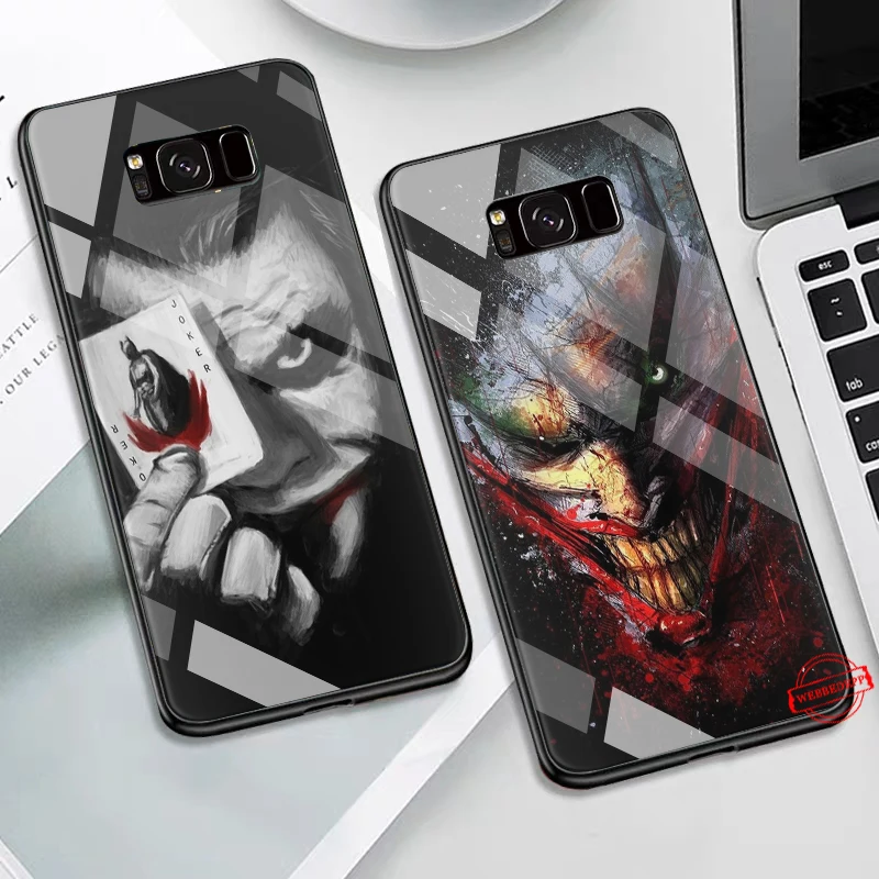 26W Темный рыцарь Джокер карта Стекло чехол для samsung S7 край S8 S9 S10 плюс A10 A20 A30 A40 A50 A60 A70 Note 8, 9, 10, плюс