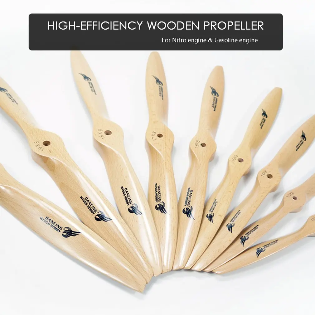 Hélice en bois pour avion à essence RC 12x6 13x6 14x8 15x8 16x8 17x8 18x8 accessoires d'avion en bois à haut vol