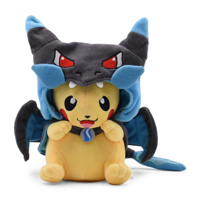 25cm Cartoon Pikachu Cosplay Charizard Plush Toys Anime Peluche Stuffed Baby Dolls Gift For Kids Free Shipping - Цвет: laugh