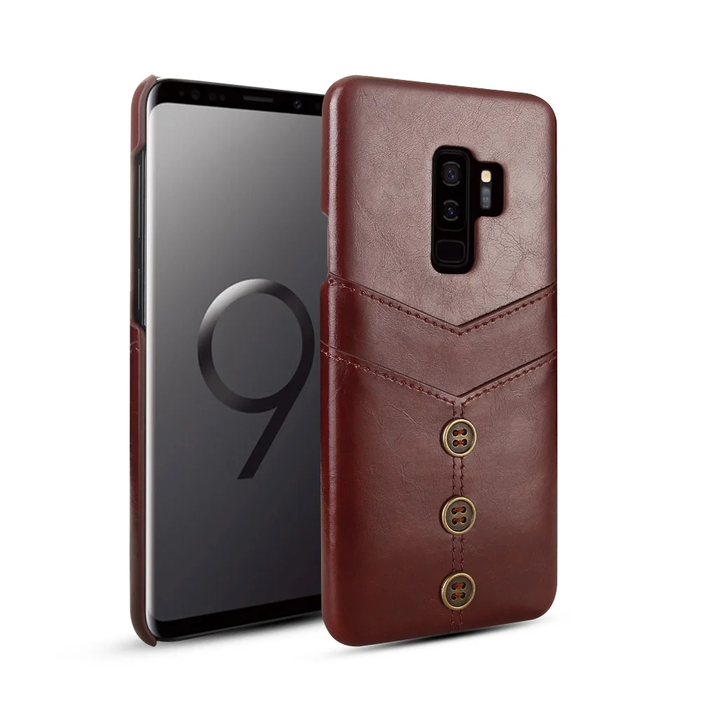 Винтажный чехол из искусственной кожи Waxy для samsung Galaxy S9 Plus, Чехол-держатель для задней карты для samsung S9, чехол для телефона samsung S9/S9 Plus