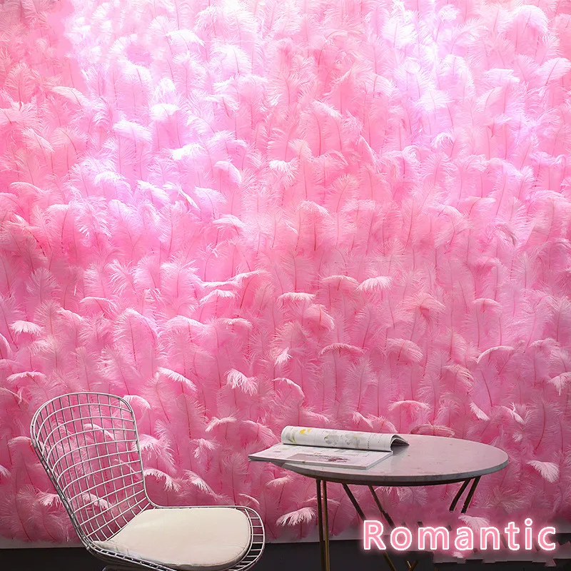 50 piezas de plumas de avestruz Rosa fondo de la pared material de la boda fiesta de cumpleains decoraciao