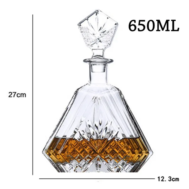 Luxury Whiskey Bottle Wine Bottle Whiskey Decanter Alcohol Container Pourer Wine Carafe Crystal Glass Home Bar Red Wine Bottle E