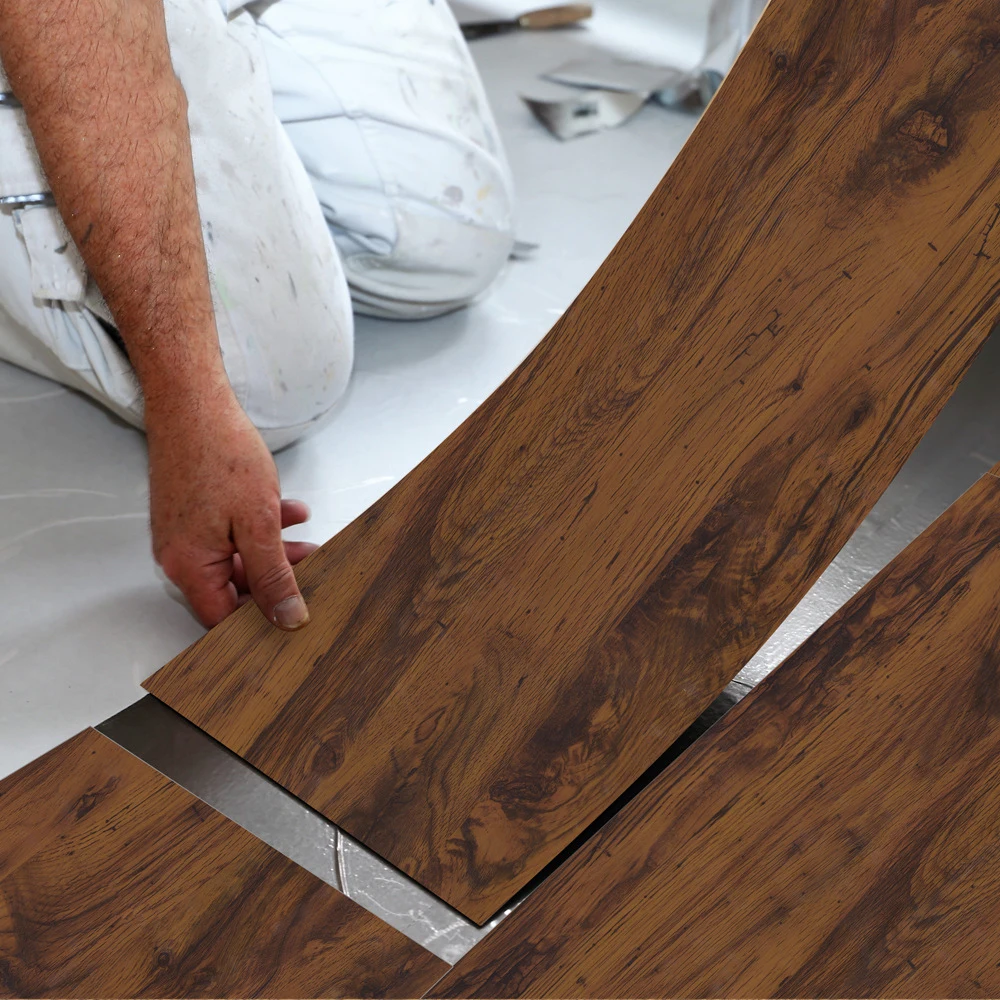 Vinyl Flooring Tiles Brown Wood Contact Paper PVC Self Adhesive Wooden Panel Wallpaper Thick Easy to Clean Wall Covering очиститель контактов bizol contact clean c32 400 мл
