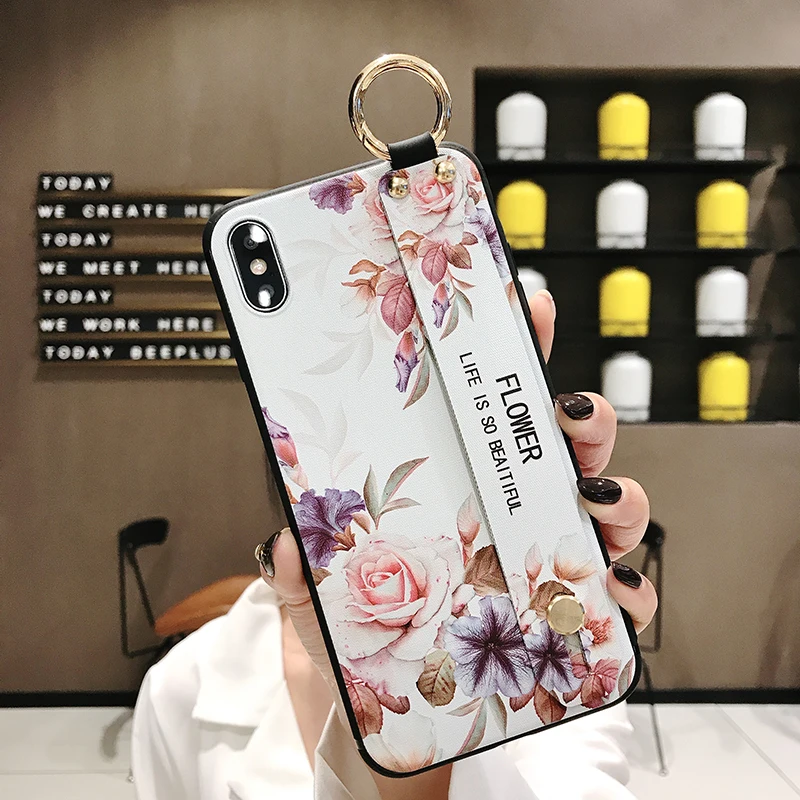 Ремешок на запястье Мягкий ТПУ чехол для телефона huawei Nova 2S 3E Nova 4 4E Nova 5 Pro Y7 Y9 Prime P Smart Plus Honor 7A чехол с цветочным рисунком
