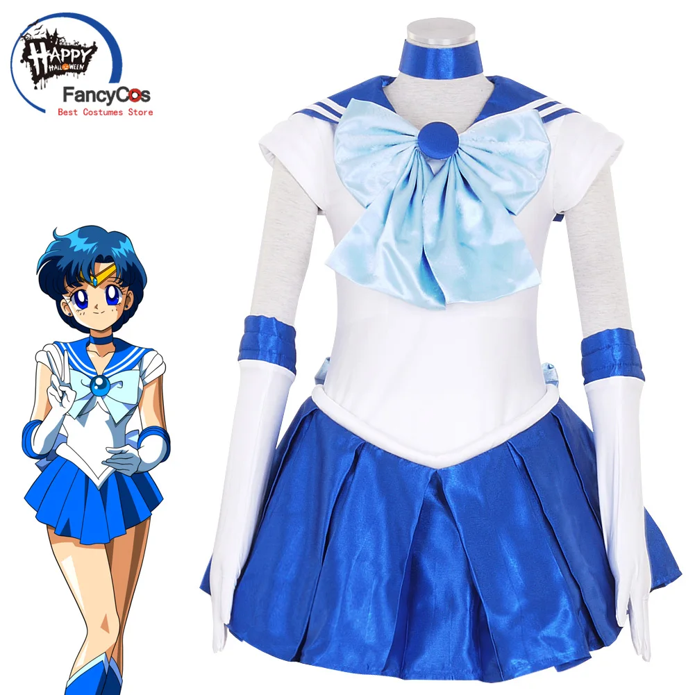 

Anime Sailor Mercury Cosplay Ami Mizuno Sailor Mercury Dress Costume Cosplay Costume Custom Made Halloween Costumes for Women