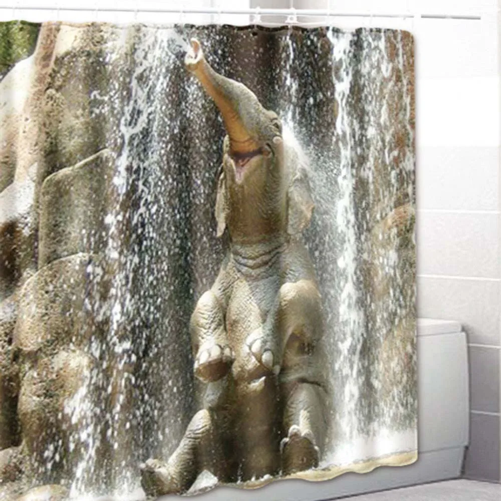 1pc shower curtain Современный слон 3D душ Шторы Ванная комната декоративные Шторы s Водонепроницаемый Душ шторы с крючками Ванная комната Шторы 180*180 см - Цвет: 1pc shower curtain