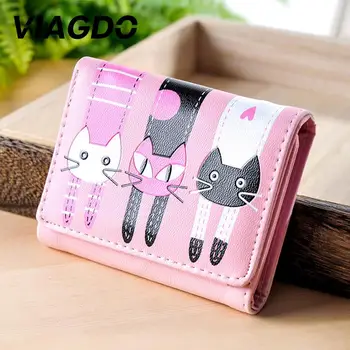 

Women Girls Cat Pattern New Fashion Cartoon Coin Purse Card Holders Wallet
