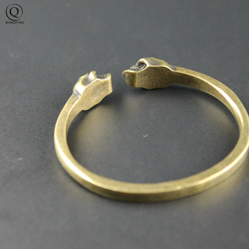 Punk Brass Skull Bangle Bracelet
