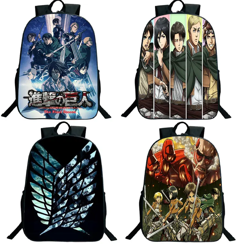 

Attack on Titan Anime Backpack School Bag Levi Bookbag For Student Laptop Rucksack Teenager Daily Backpack Travel Bags 16 Inch