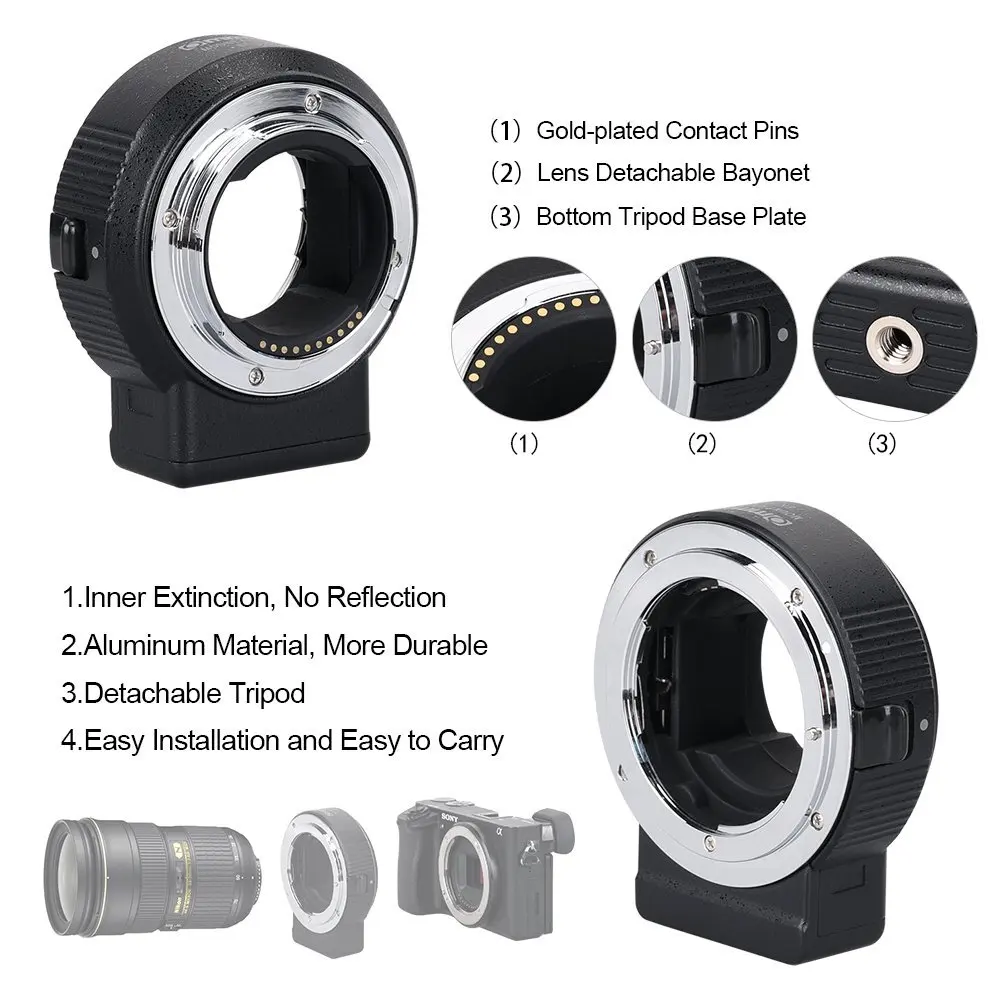 Commlite CM-ENF-E1 PRO Lnes Adapter Auto-Focus Lens Mount Adapter