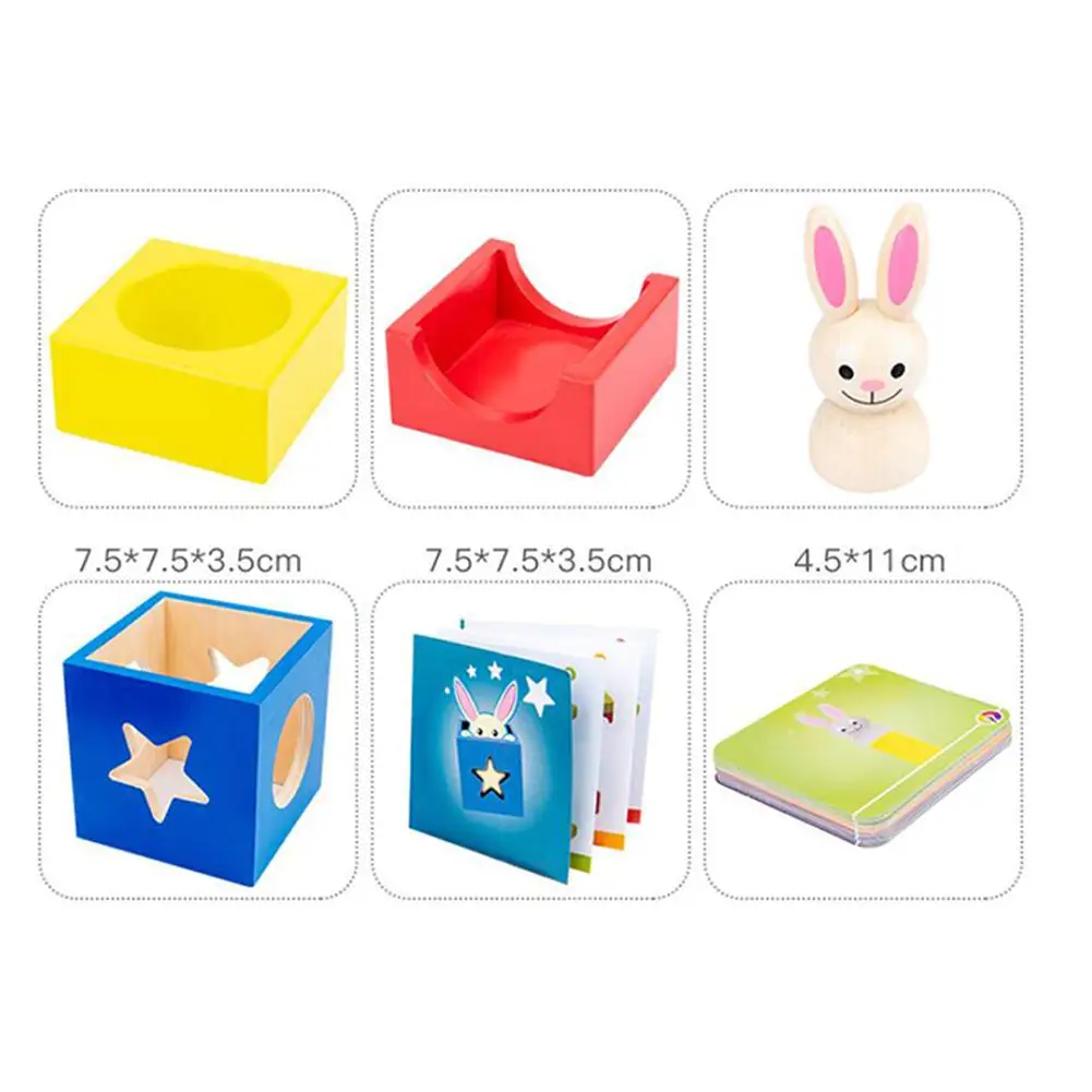  Kuulee Baby Rabbit Magic Box Children Wooden Eatly Education Parent-child Interaction Table Game Ov