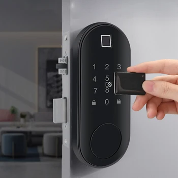 

Universal Door Lock Battery Powered Smart Fingerprint Zinc Alloy APP Control Self Defense Keypad Touch Password Professional