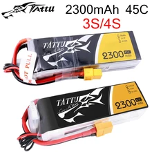 Литий-полимерный аккумулятор tattu 2300mAh Lipo 3S 4S11. 1V 14,8 V 45C XT60 с разъемом FPV Drone power для FPV Frame RC вертолет самолет автомобильные аксессуары