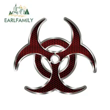 EARLFAMILY 12 см x 12 см Biohazard красная Шестигранная Наклейка Виниловая наклейка на бампер для автомобиля, грузовика, окна, зомби, наклейка на стену s, автомобильные чехлы