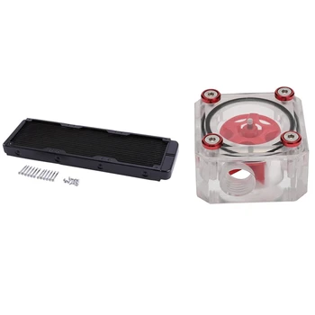 

1 Pcs 18 Pipe Heatsink Cooler Water Cooling Kit 360mm & 1 Pcs Water Cooling Meter Transparent Acrylic Flowmeter