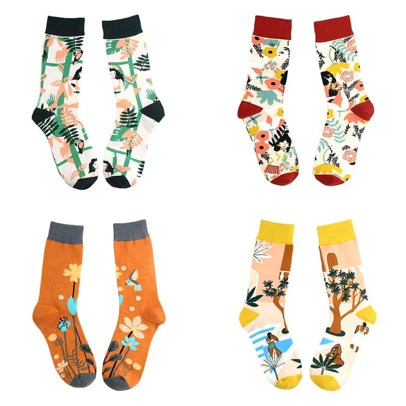 CHAOZHU 80s 90s young vintage swag fashion cool art sox забавная картина девушки сладкий гранж эстетический Креативный дизайн счастливые носки