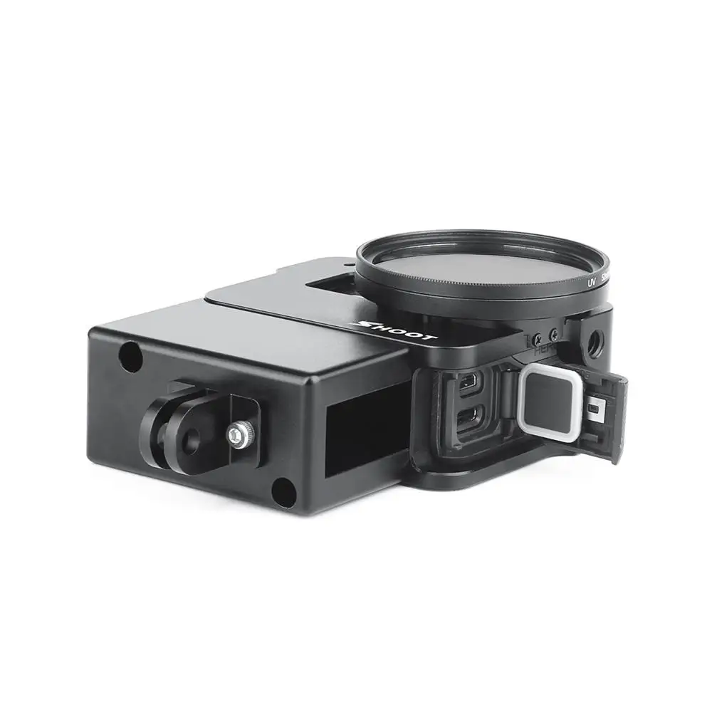 Чехол для микрофона для GoPro Hero 7 6 5 защитный Vlogging Cage Vlog Cage корпус Корпус рамка чехол Холодный башмак R25