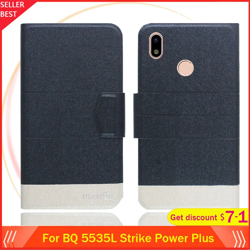 5 цветов горячей! BQ 5535L Strike power Plus чехол 5,4" флип ультратонкий кожаный эксклюзивный чехол для телефона Модная книга форматом в пол-листа слоты для карт