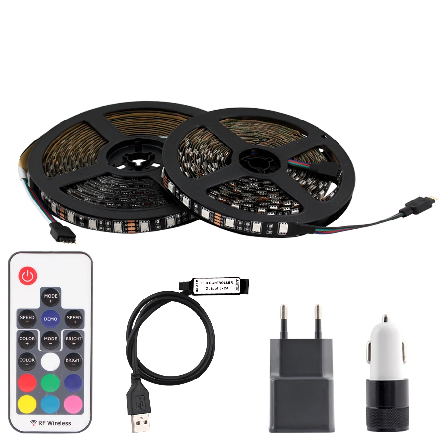 Автомобильный USB 5 в светодиодный светильник RGB PC 5050 60 Светодиодный s/m 5 в USB светодиодный светильник водонепроницаемая лента Диодная лампа ТВ ПОДСВЕТКА с управлением - Испускаемый цвет: Package 4