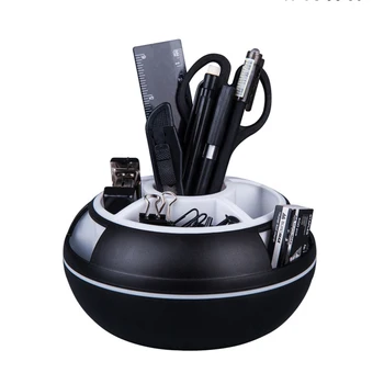 

Office Desktop Pen Holder 360 Degrees Rotation Organizer Stand Box Round Pencil Storage Stationery Container for School Office