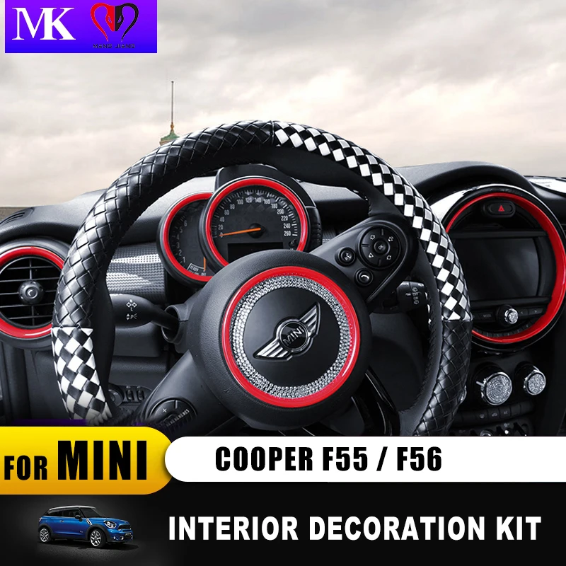 Для Mini Cooper F56 F55 автомобиль-Стайлинг интерьера украшения кольца Центральная панель доска внутреннее украшение круг крышка наклейка(11 шт