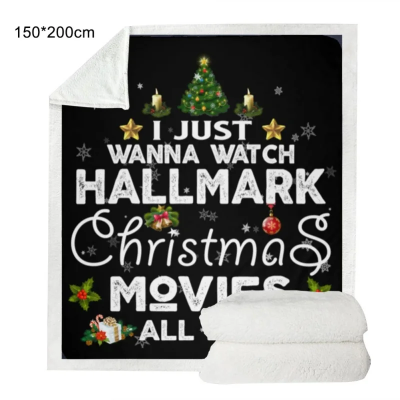 This Is My Hallmark Christmas Movie Watching Blanket Double-Sided Thickening Super Soft Warm Plush Throws For Adults And Kids