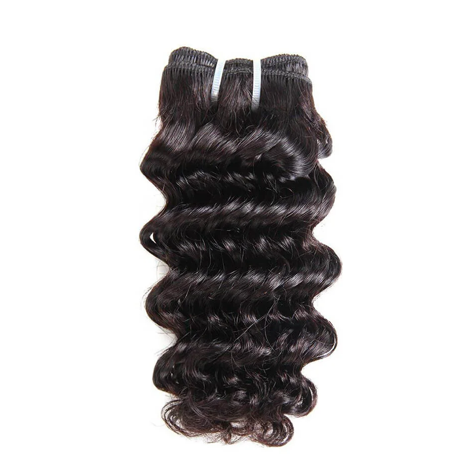 Красота на линии 50 г/шт. синтетические волосы для женщин глубокая волна волос Ткачество 8-14 дюймов наращивание черный чистый цвет пряди