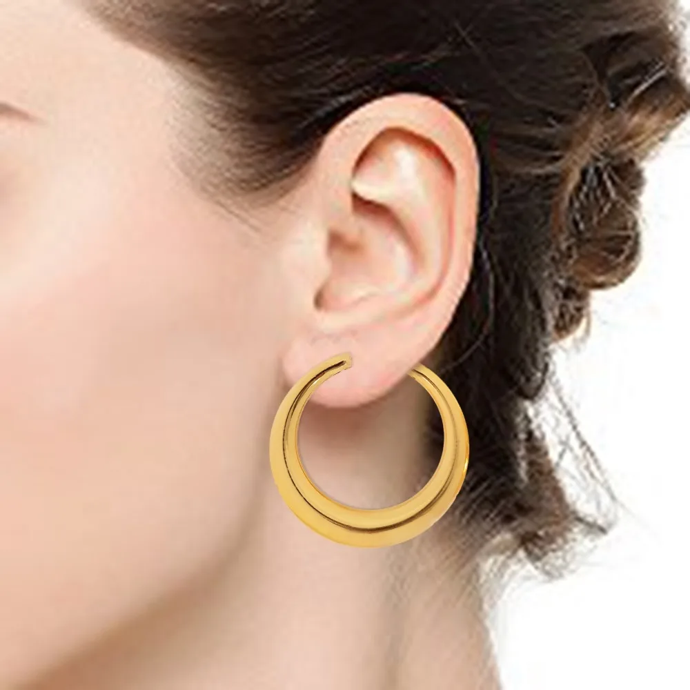 Серьги Brincos Para As Mulheres, большие бамбуковые серьги-кольца, Золотые серьги в стиле хип-хоп для девушек, большие круглые серьги-гвоздики для клуба уличных танцев
