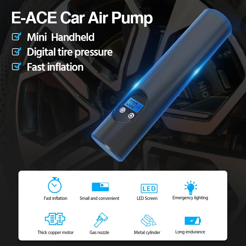 E ACE 150PSI автомобильный шиномонтажный светодиодный освещение шины надувной насос