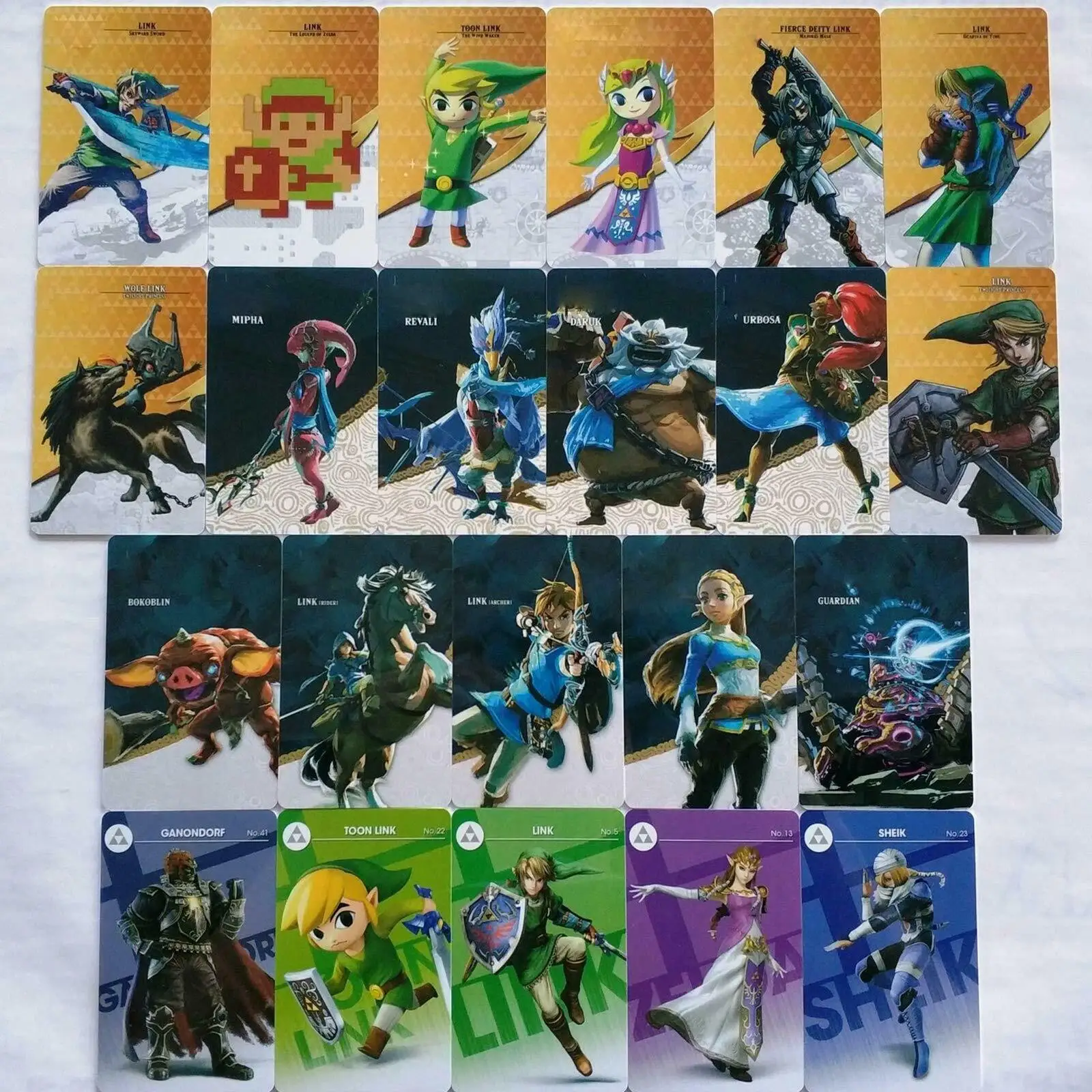 23 шт. Zelda The Legend NFC игровые карты Amiibo коллекционные для Switch & Wii U New 3DS Young link Mipha Daruk Urbosa