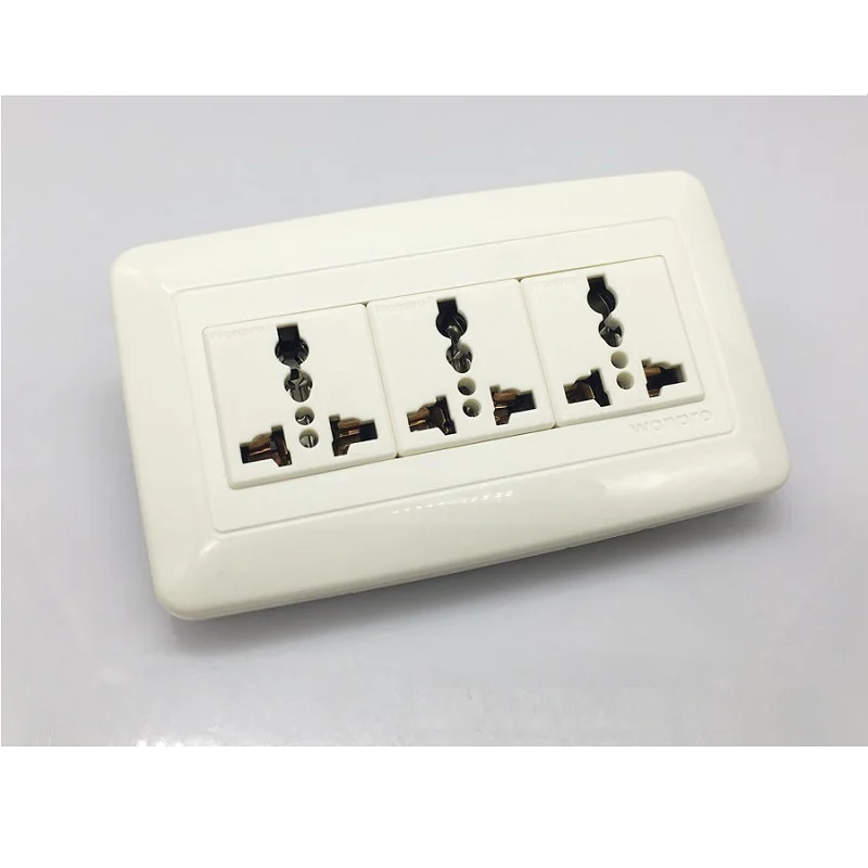 

Universal socket 1/2/3 hole 250V 20A multi-function Power socket panel US USA UK EU Euro AU Panel Mount Power Socket