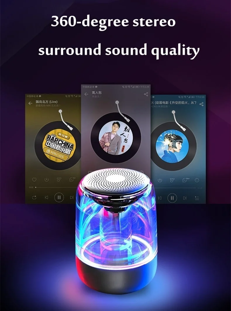 Bluetooth динамик Портативный беспроводной RGB светодиодный Bluetooth динамик s ночной Светильник HD HiFi мощный звук бар динамики Soundbar Мода