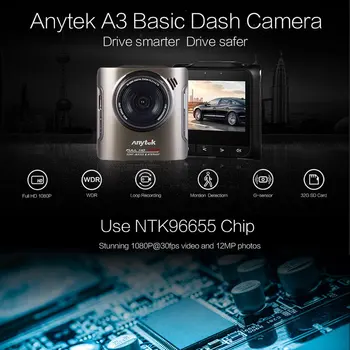 

Anytek A3 Car DVR Novatek 96655 Car Camera With Sony IMX322 CMOS Super Night Vision Dash Cam Car DVR