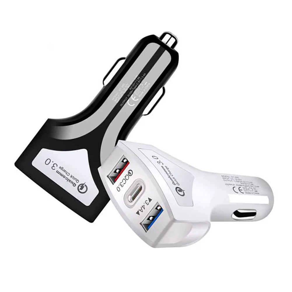 3 порта usb type-C QC3.0 автомобильный прикуриватель телефон быстрое зарядное устройство адаптер питания
