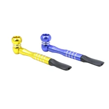 1PC New 100*23mm Mini Detachable Portable Small Metal Pipe Herb Smoking Pipe With Flat Head Nozzle Smoking Accessories