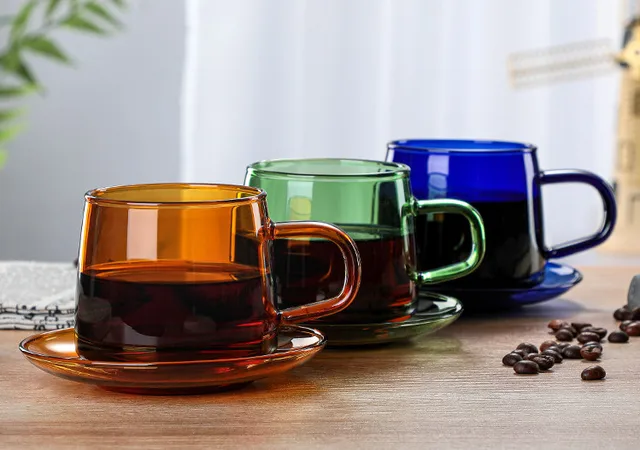 Tasse à Café En Verre Borosilicate Avec Poignée Et Mesure