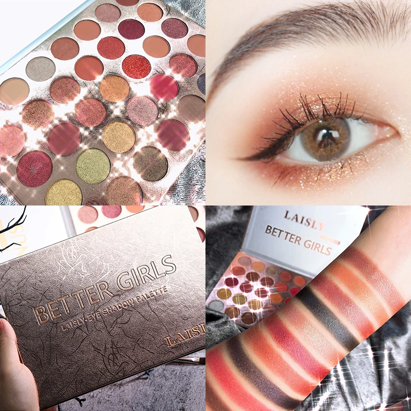 

35Colors Glitter Eyeshadow Palette Makeup Cosmetics Pigments Matte Long Lasting Shimmer Metallic Nude Eye Shadow Make Up Palette
