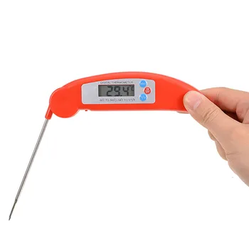 

Red Digital Instant Read Thermometer Gauges Kitchen Cooking BBQ Thermometer Foldable Probe For Meat BBQ Oven Grill Tool