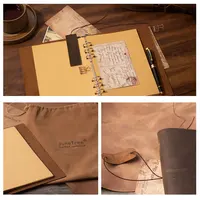 Classic Leather Rings Binder Notebook A5 Personal Genuine Leather Cover Journal Diary Sketchbook Planner Stationery 2