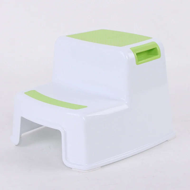 Высокая надежность 2 шаг стул малыша безопасности противоскользящая мягкая ручка для Ванная комната писуар приучение к горшку UEJ - Цвет: Green